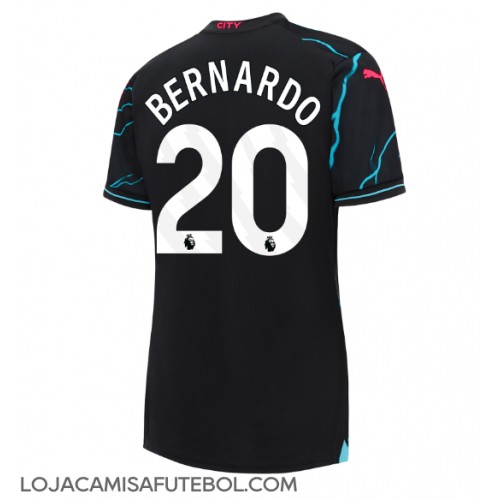 Camisa de Futebol Manchester City Bernardo Silva #20 Equipamento Alternativo Mulheres 2023-24 Manga Curta